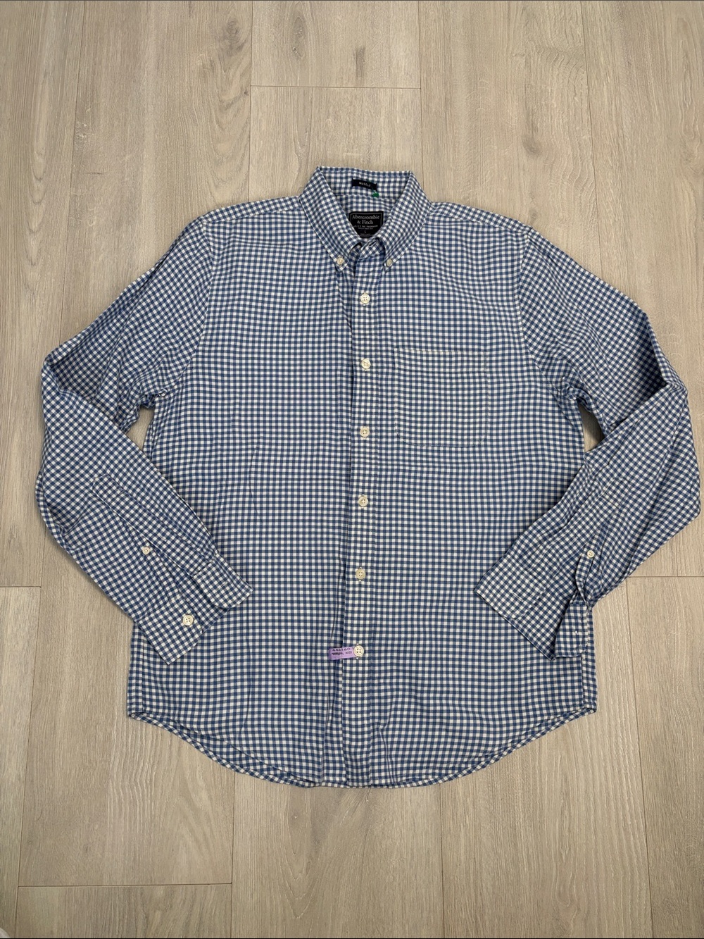 🔥BUNDLESALE Mens L Abercrombie & Fitch Muscle Gingham Button-Down Shirt